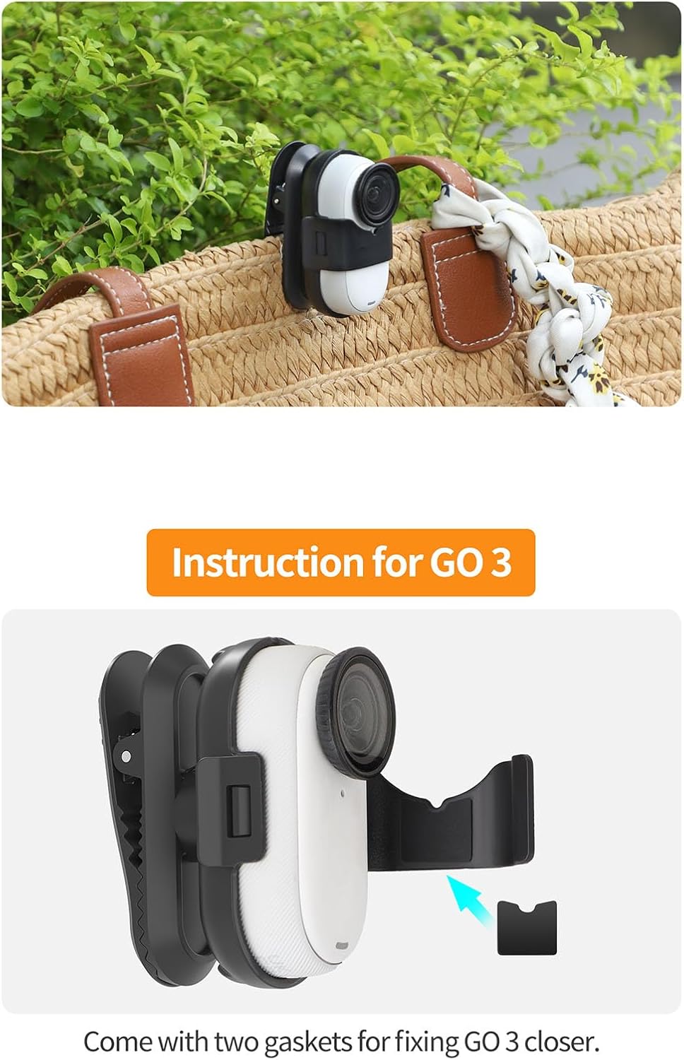 Thumbnail 6 de YUULNMOP 360° Rotation Backpack Hat Clip Mount for Insta360 Go 3/Go 3S