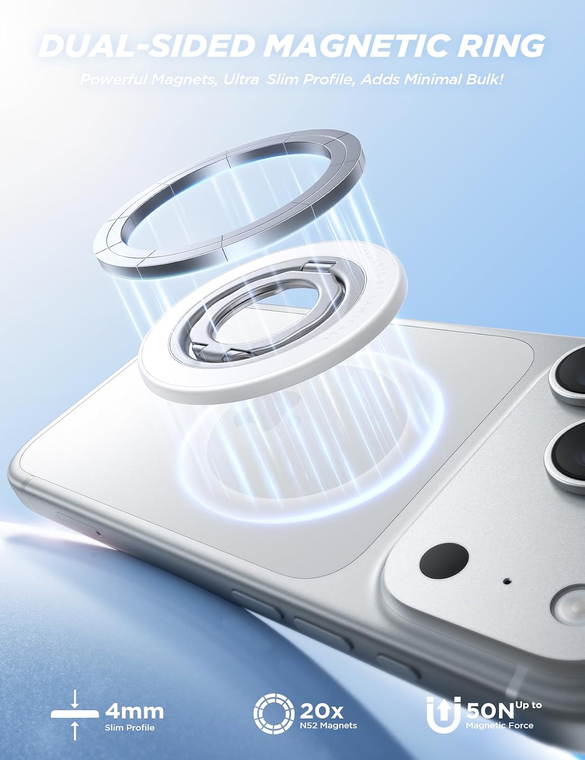 Detalle 2 de Lamicall Magnetic Phone Ring Grip 4mm Slim