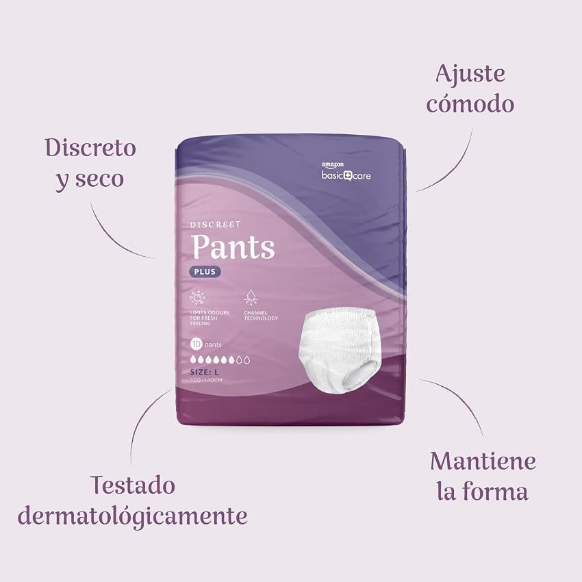 Thumbnail 2 de Amazon Basic Care Pantaletas Mujer Discreet L Plus 🌟 40 Lisos
