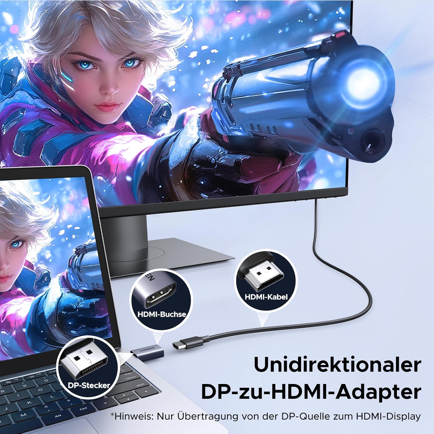 Thumbnail 4 de UGREEN DP-auf-HDMI Adapter 4K@30Hz, 2 Stück