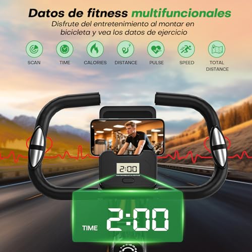 Thumbnail 5 de VANNECT Bicicleta Estatica Plegable con 16 Niveles de Resistencia, Monitor LCD y Medición de Pulso Manual, Soporte Plano, Ahorro de Espaci, Estática Silenciosa Magnética Bicicleta Estatica para Casa