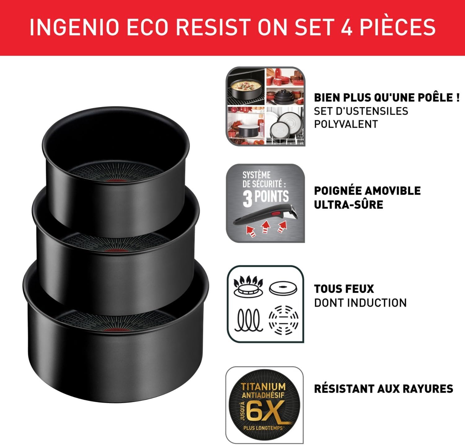 Detalle 2 de Tefal Ingenio 3 casseroles induction