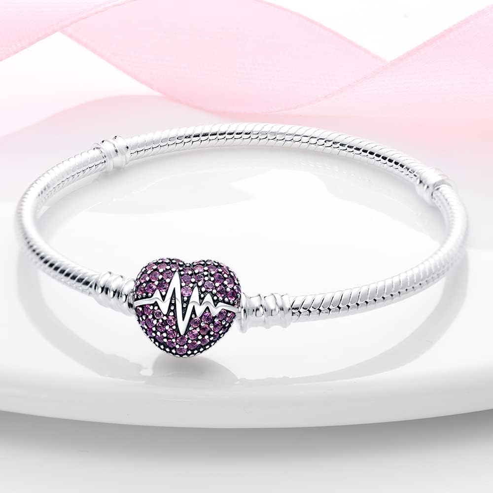Detalle 2 de KUNSIR Moments Bracciale Donna in Argento Sterling 925 con Braccialetto Snake, Compatibile con Pandora Ciondolo B2