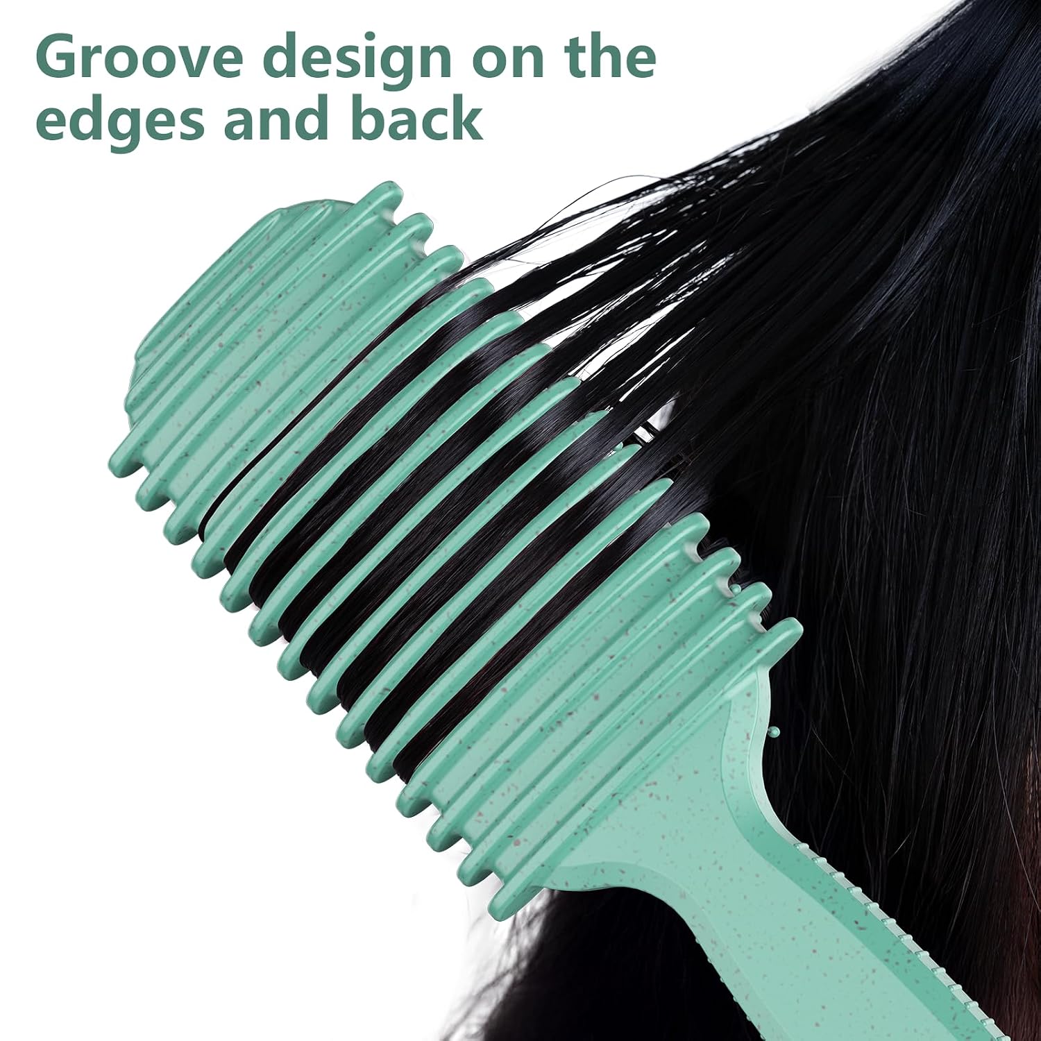 Thumbnail 6 de Curl Defining Brush (4-Piece Set) for Curly Hair, Slick Backs, and Combing/Styling in Green