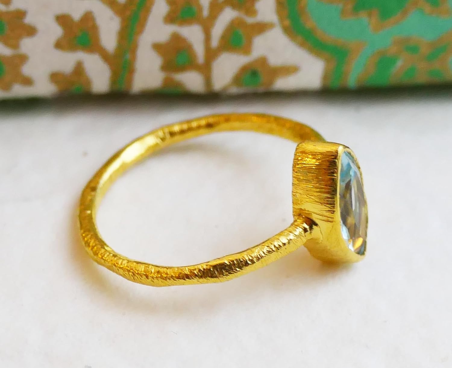 Thumbnail 2 de Petite Marquise Blautopas Ring 5x10 mm US 6