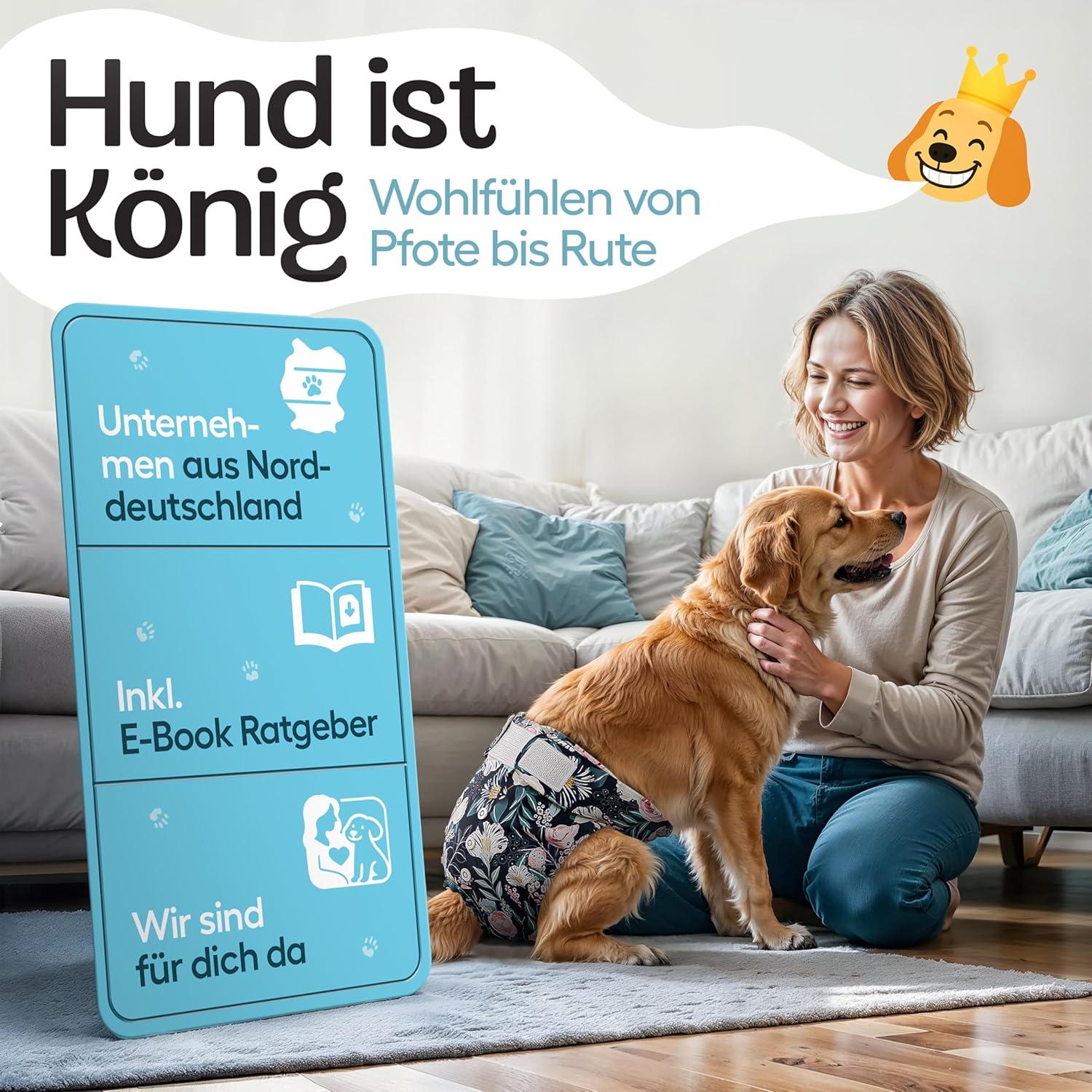 Thumbnail 6 de HUND IST KÖNIG Hundewindeln für Hündinnen (3 Stück) – hochabsorbierende Läufigkeitshose mit 3-Fach Justierung