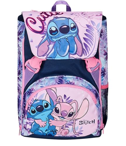 Detalle 2 de Seven Zaino Scuola Estensibile Disney - LILO & STITCH 2CUTE, Azzurro Rosa, 33 L