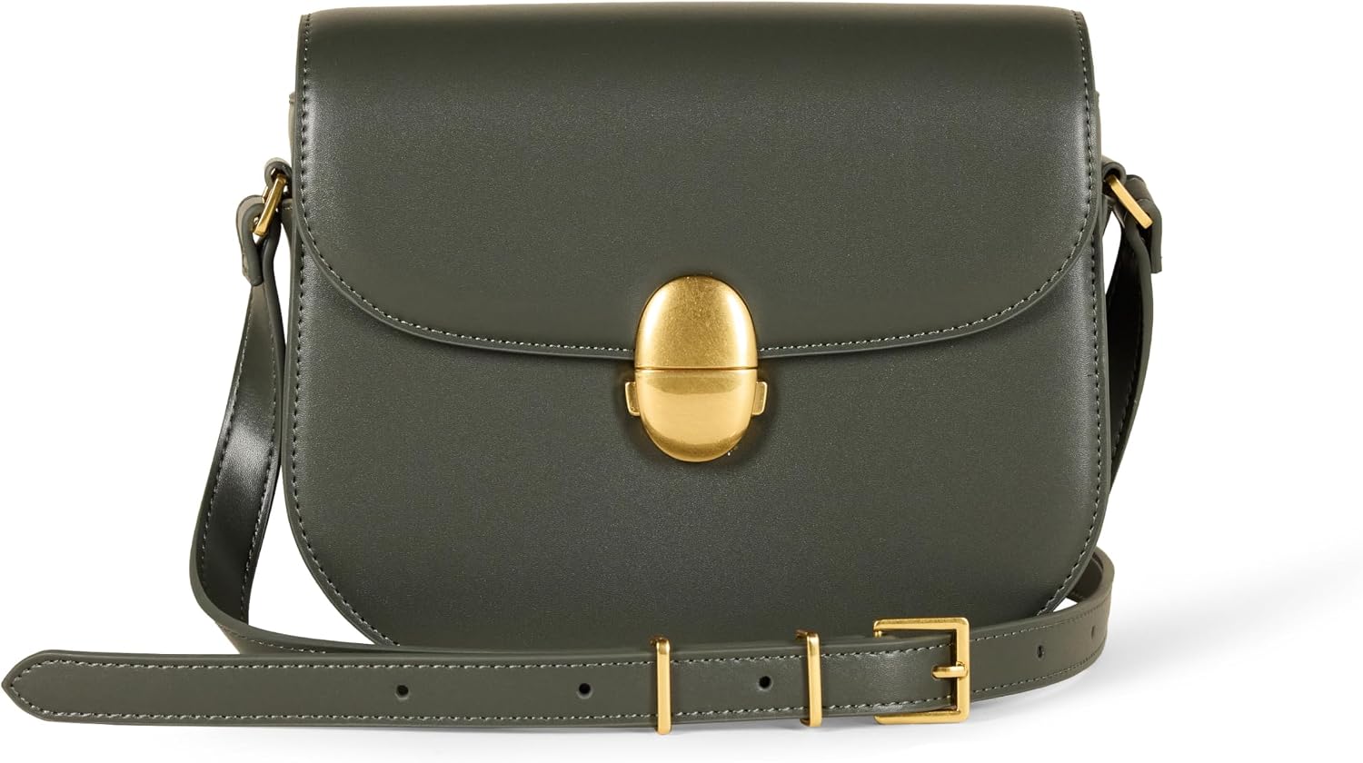 Detalle de Vegan leather crossbody flap bag