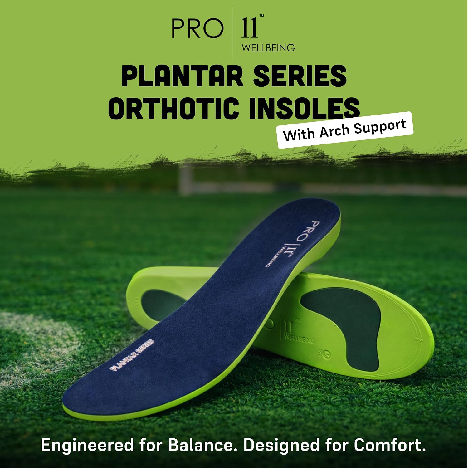 Thumbnail 2 de PRO 11 WELLBEING 2 Pairs Plantar Series Orthotic Insoles – Supportive Full-Length Insoles for Plantar Fasciitis and PAlliance (11/13 UK, 2 Pairs)