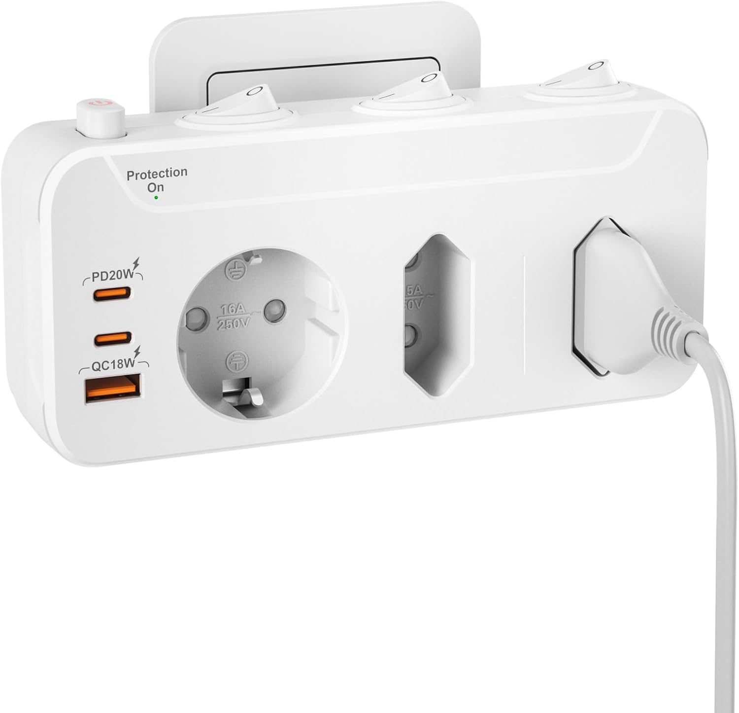 Detalle de Doppelstecker Steckdosen USB C mit Schalter 20W