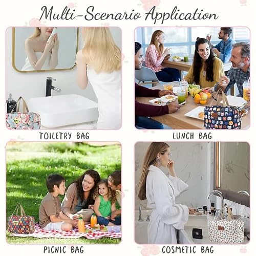 Detalle de Aucuu Trousse de Toilette Femme Grande — Trousse de Maquillage étanche avec Poignée, Pack Voyage et Camping