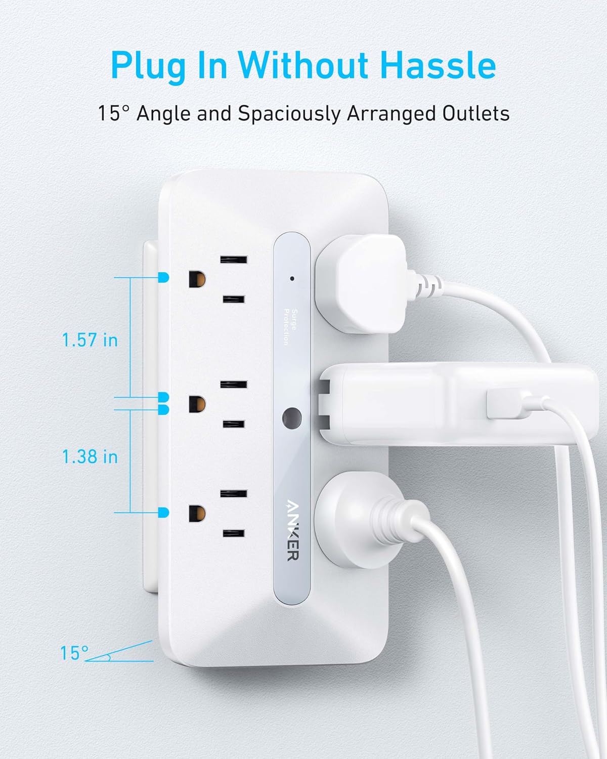 Detalle 1 de Anker A9251 10-in-1 Outlet Extender with 300J Surge Protection