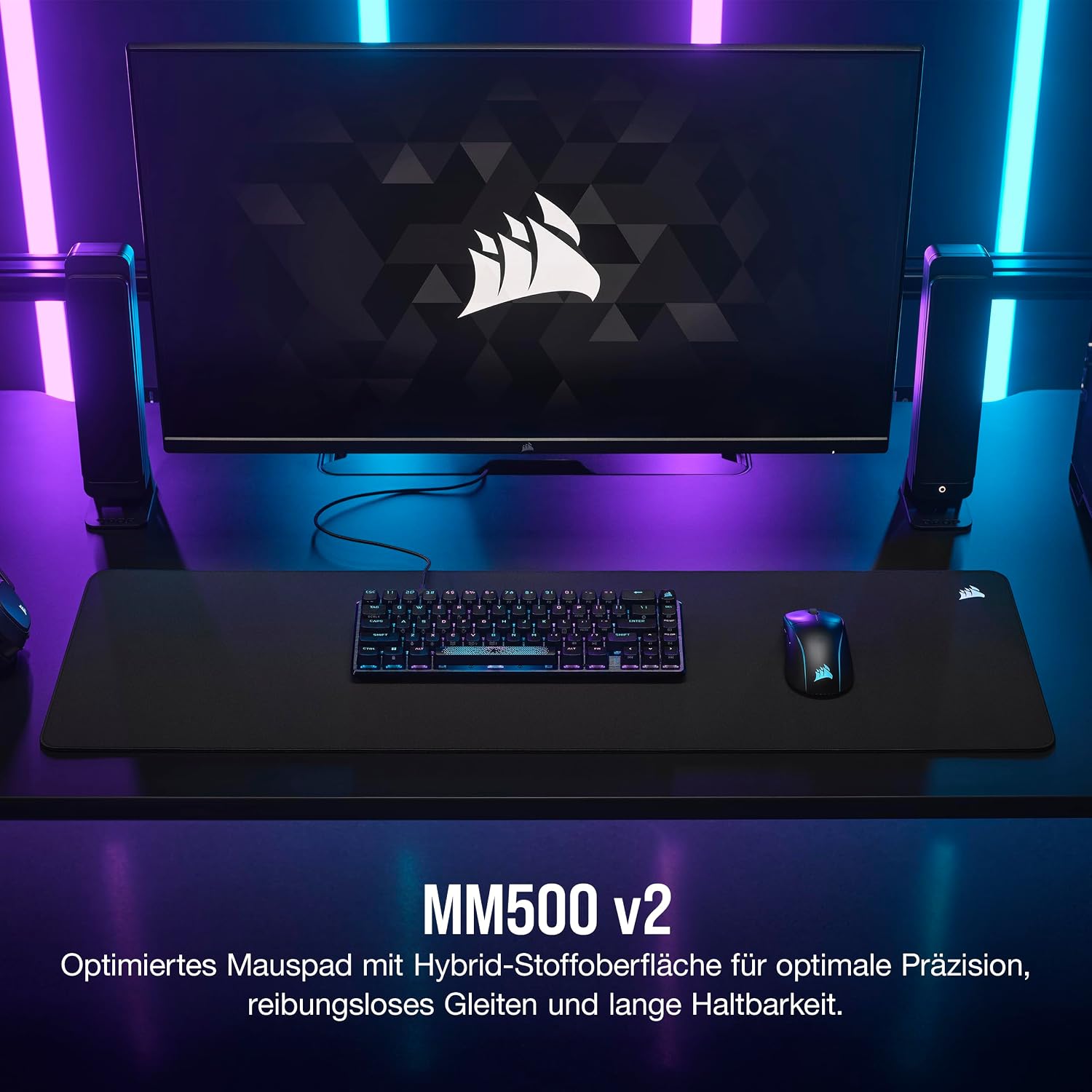 Detalle de Corsair MM500 v2 Erweitertes Hybrid-Stoff-Mauspad 93 cm x 30 cm – Schwarz