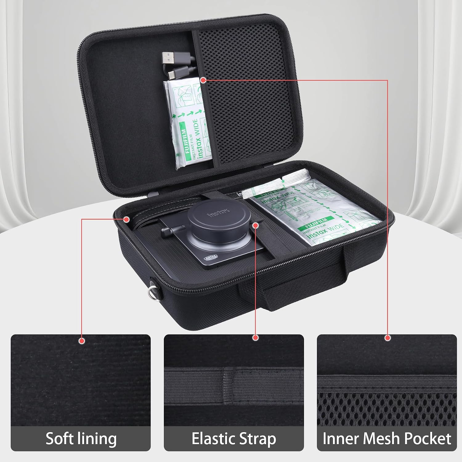 Thumbnail 2 de Khanka for Fujifilm Instax Wide Evo travel case