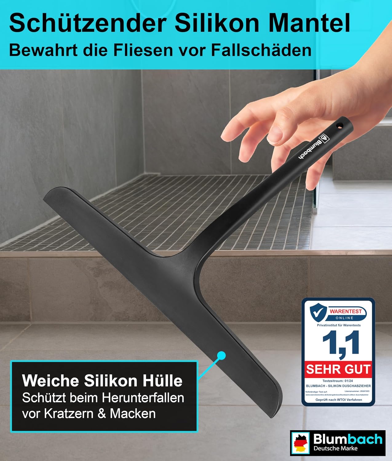 Thumbnail 5 de BLUMBACH Duschabzieher 28 cm schwarz