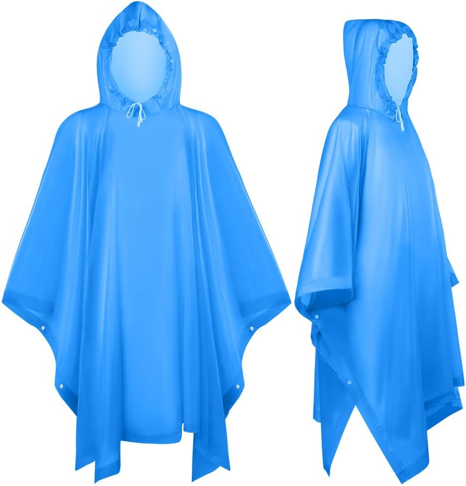 Thumbnail 1 de OSDUE set van 2 regenponcho’s van EVA met capuchon en mouwen, blauw
