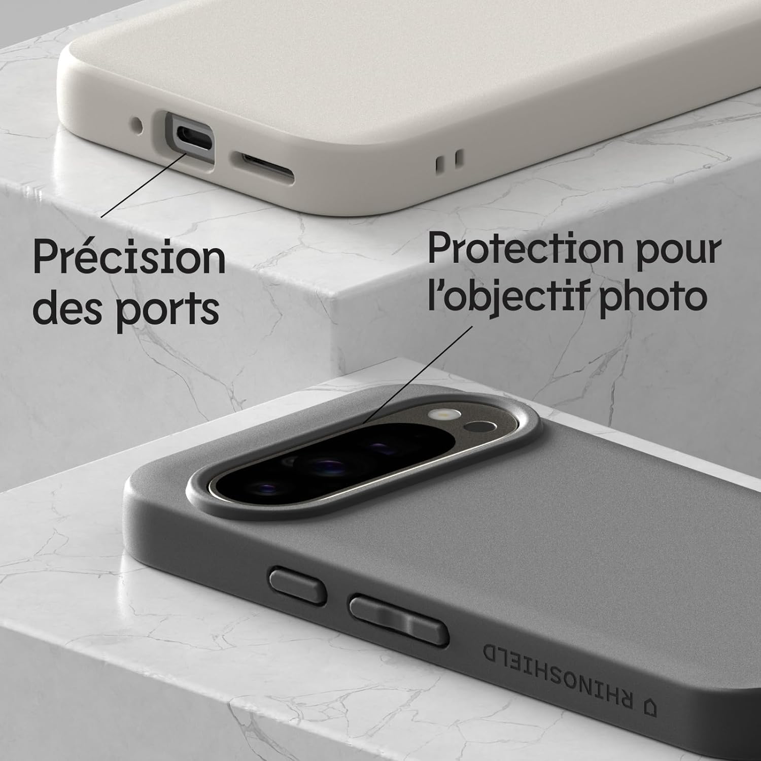 Thumbnail 3 de RhinoShield SolidSuit Beige pour Pixel 9 — coque fine avec absorption des chocs et finition mate, compatible MagSafe