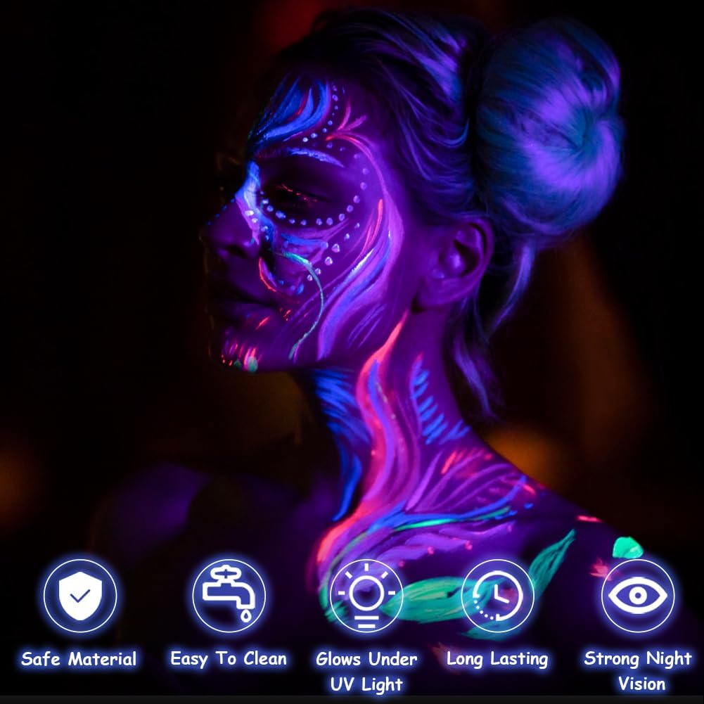 Thumbnail 4 de LOPHE Trucchi Neon: Pittura di Corpo Fluorescente 30 g – Blu Luminoso sotto UV