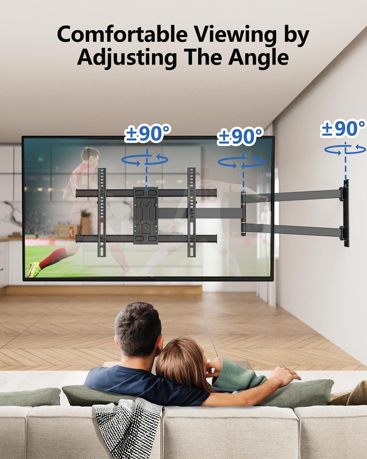 Thumbnail 4 de FORGING MOUNT Long Arm Corner Full-Motion TV Wall Mount (32–75 inch, up to 100 lbs, 33” extension)