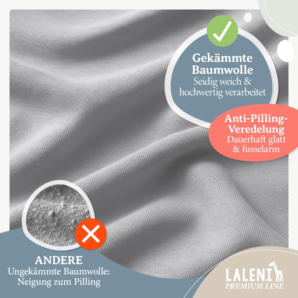Detalle de Laleni Premium Spannbettlaken 40x90cm – 2er-Set aus 100% Baumwolle, OEKO-TEX geprüft, atmungsaktiv
