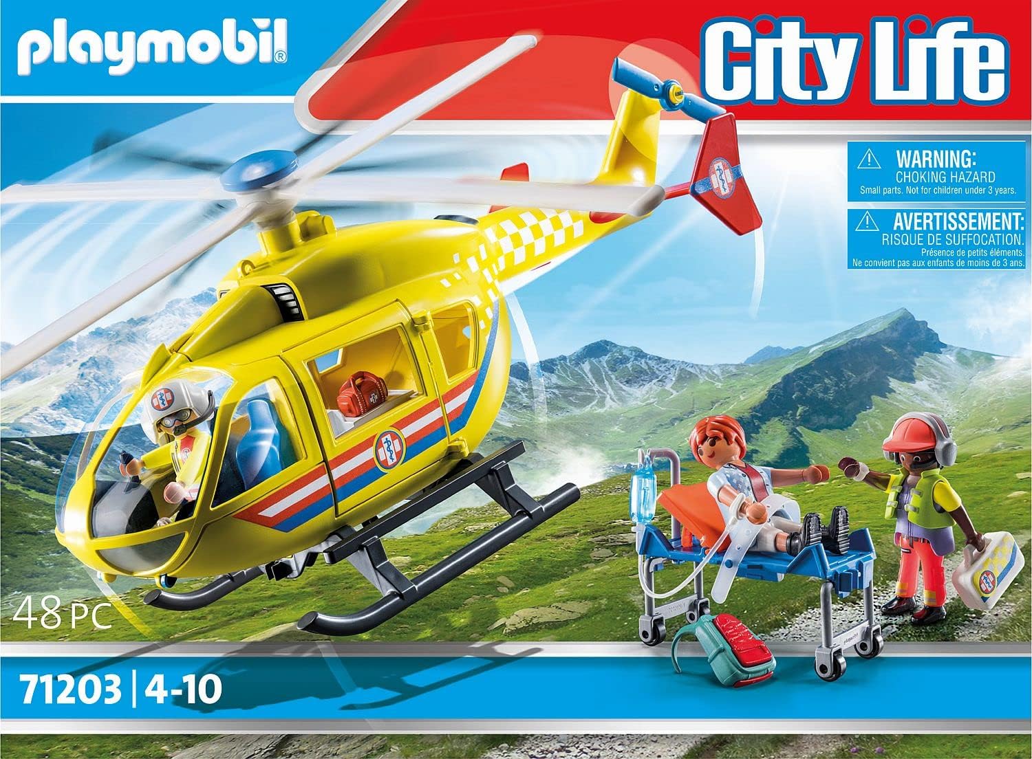 Detalle de Playmobil 71203 Hélicoptère de Secours - City Life : intervention en haute montagne dès 4 ans