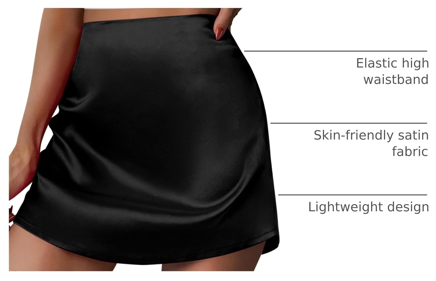 Detalle de Zeagoo Satin Mini Skirt
