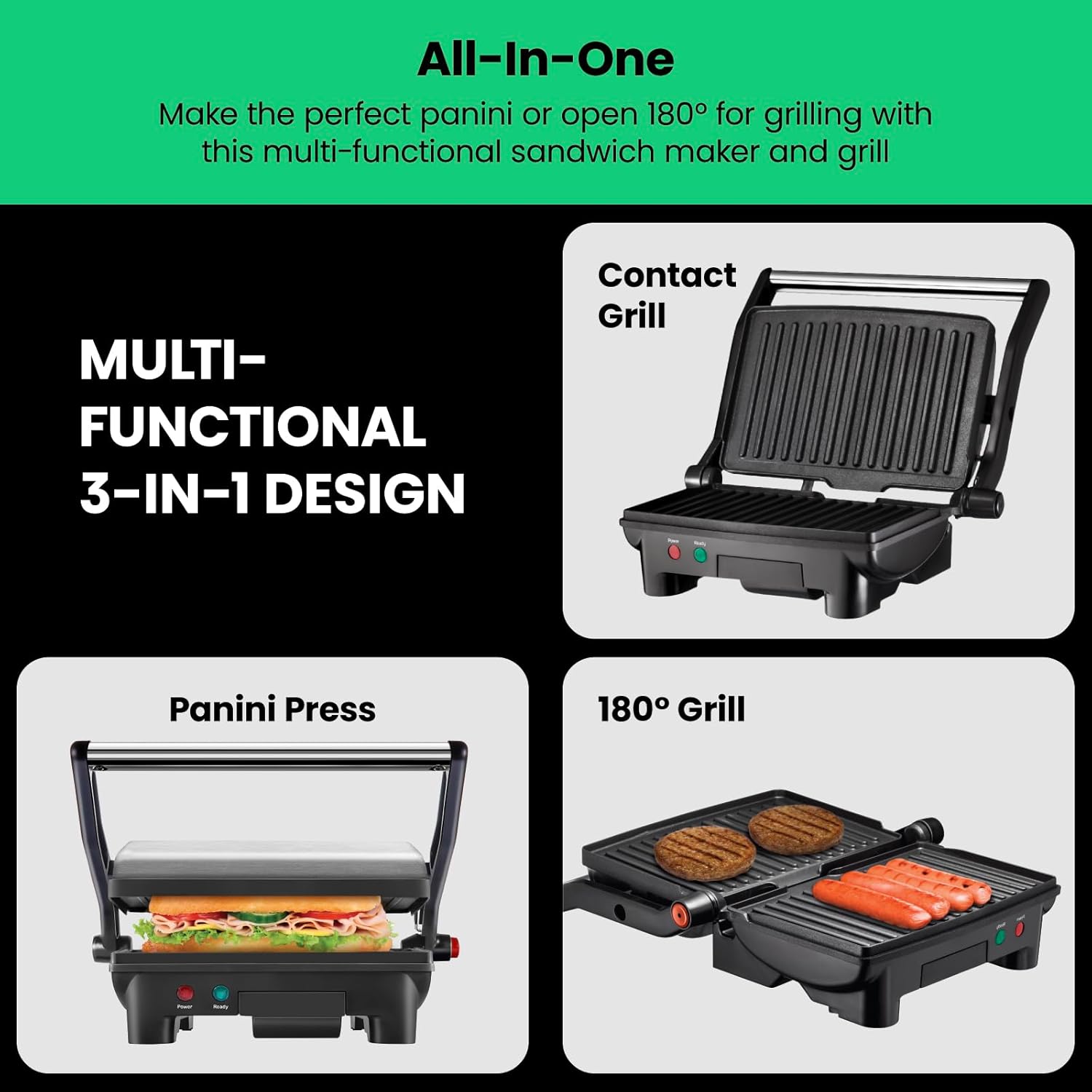 Thumbnail 2 de Chefman Panini Press 2-Slice Compact