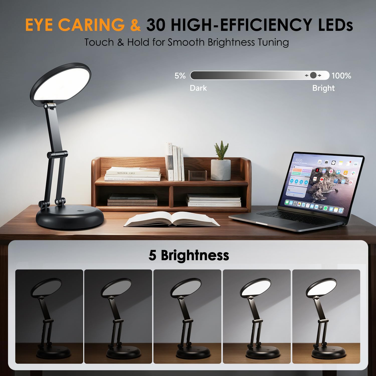 Thumbnail 1 de One Fire Wireless Table Lamp with 3600 mAh Rechargeable LED (10 Brightness Levels)