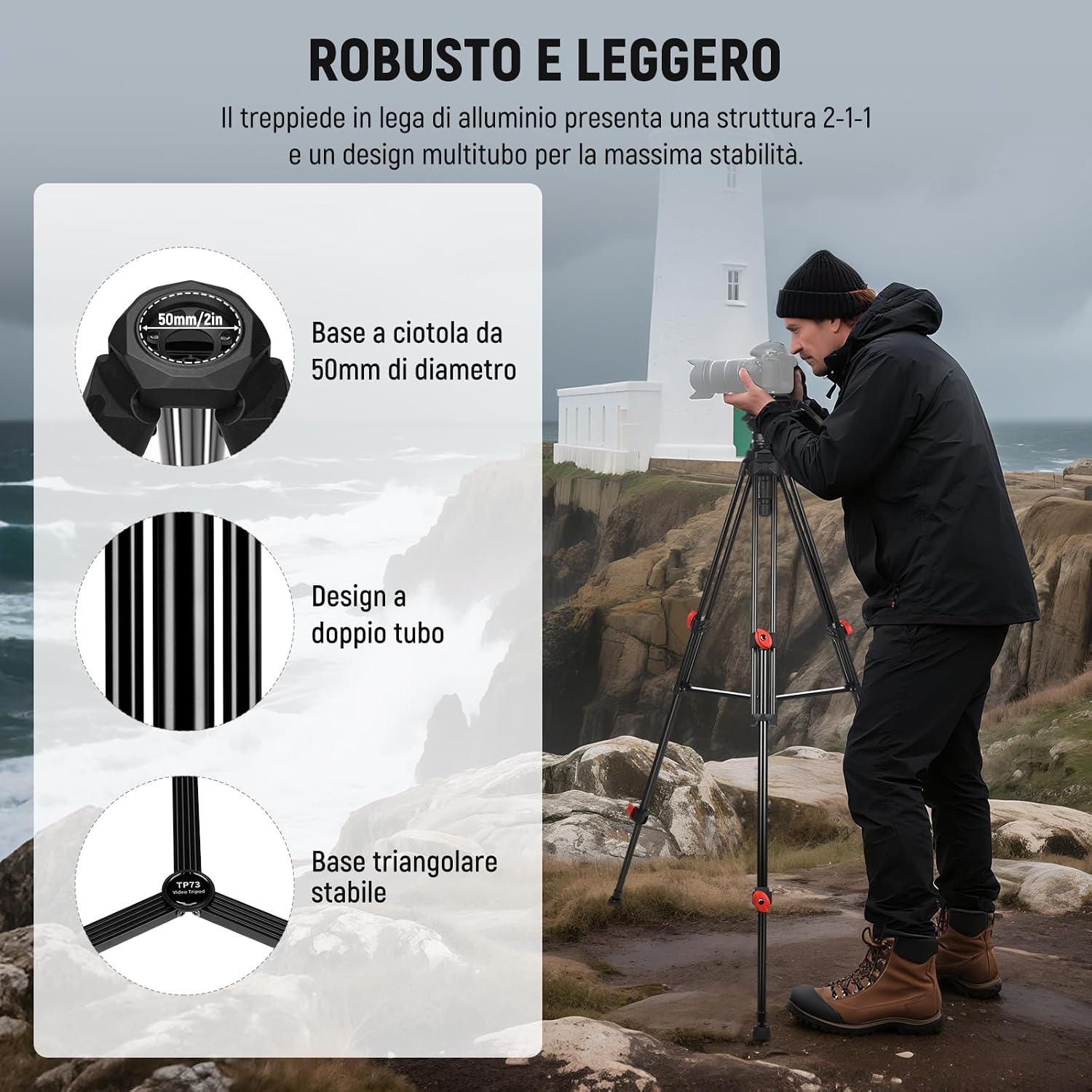 Thumbnail 5 de NEEWER TP73 treppiede video 6kg compatibile DSLR