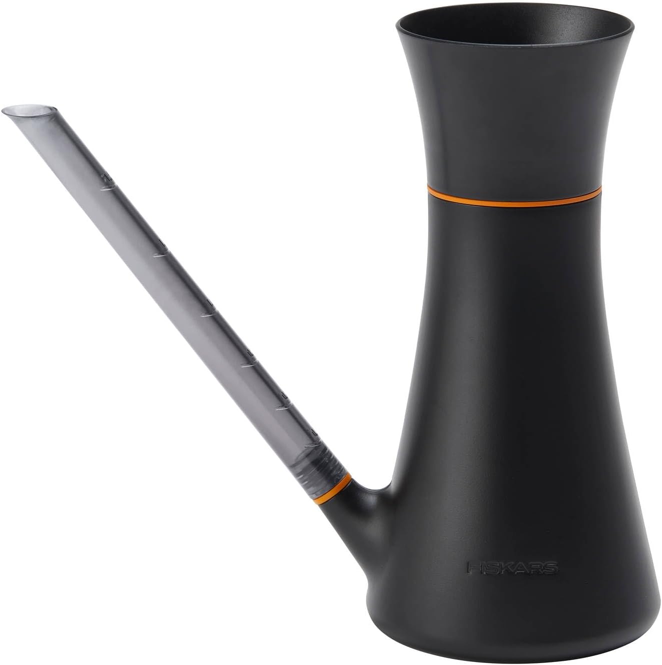 Detalle de Fiskars 1071307 vattenkanna med lock, 1,2 l i järn, svart/orange