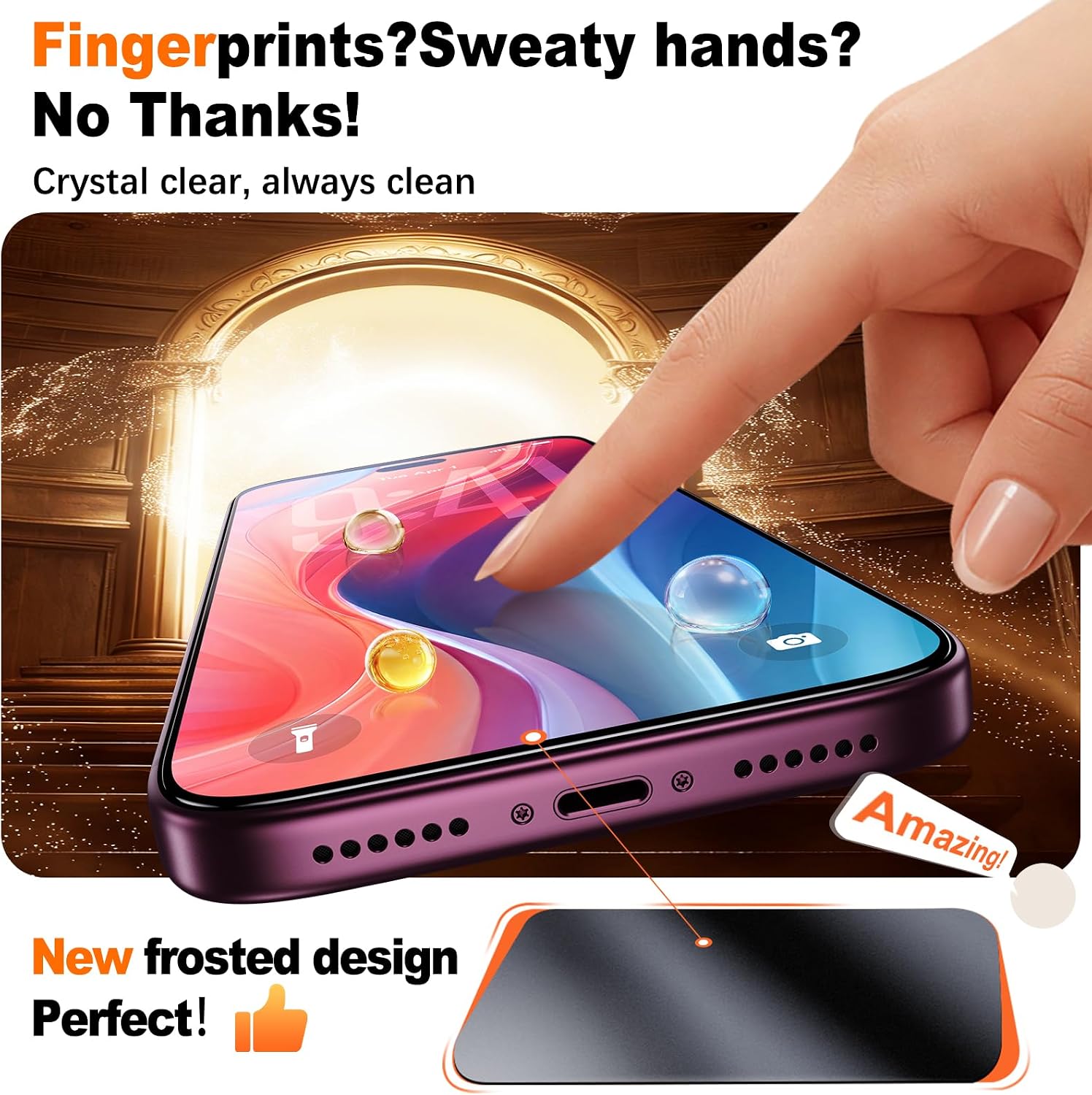 Detalle 2 de UniqueMe Matte Screen Protector for iPhone 18 Pro Max, 6.9-Inch, 2-Pack