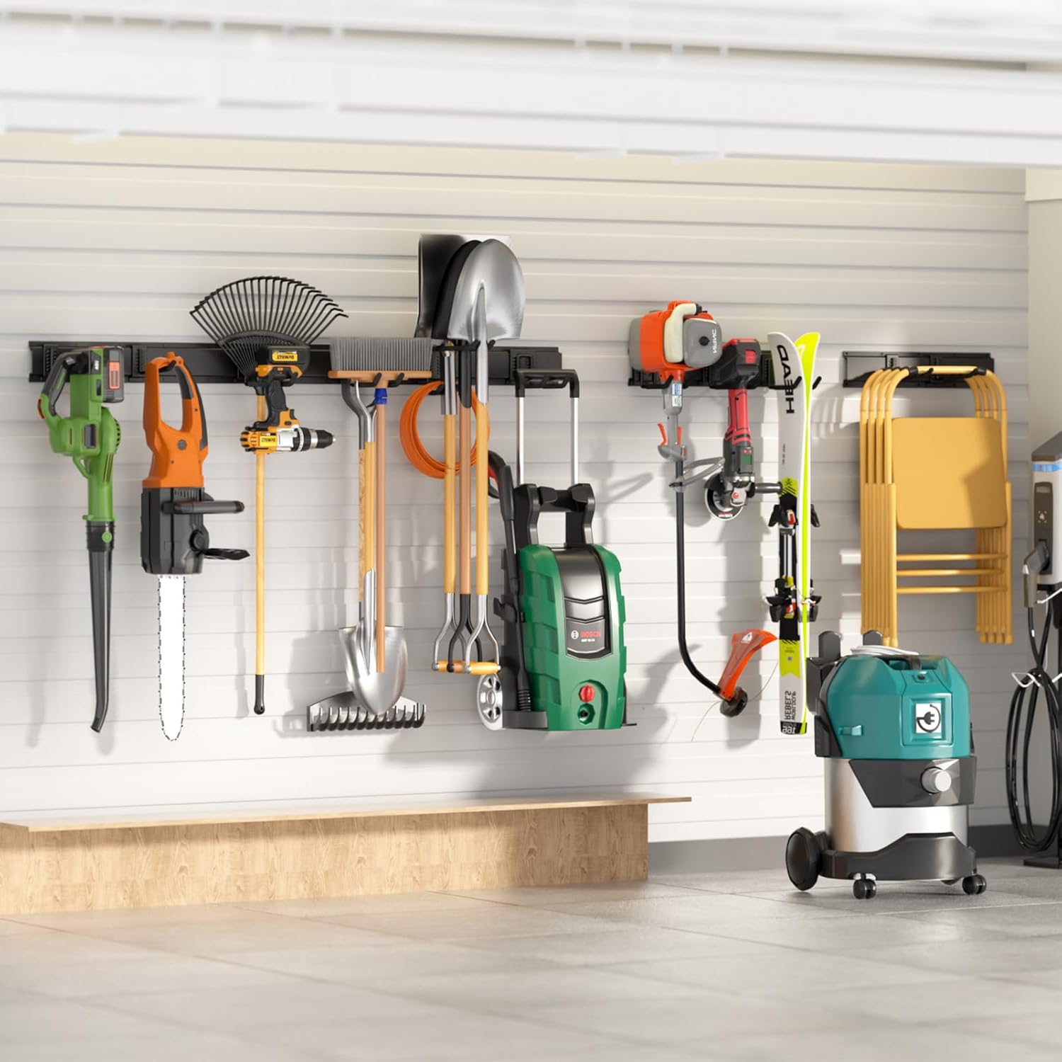 Thumbnail 6 de 64-Inch Garage Storage Wall-Mount Tool Organizer (UUP) with Adjustable Metal Hooks
