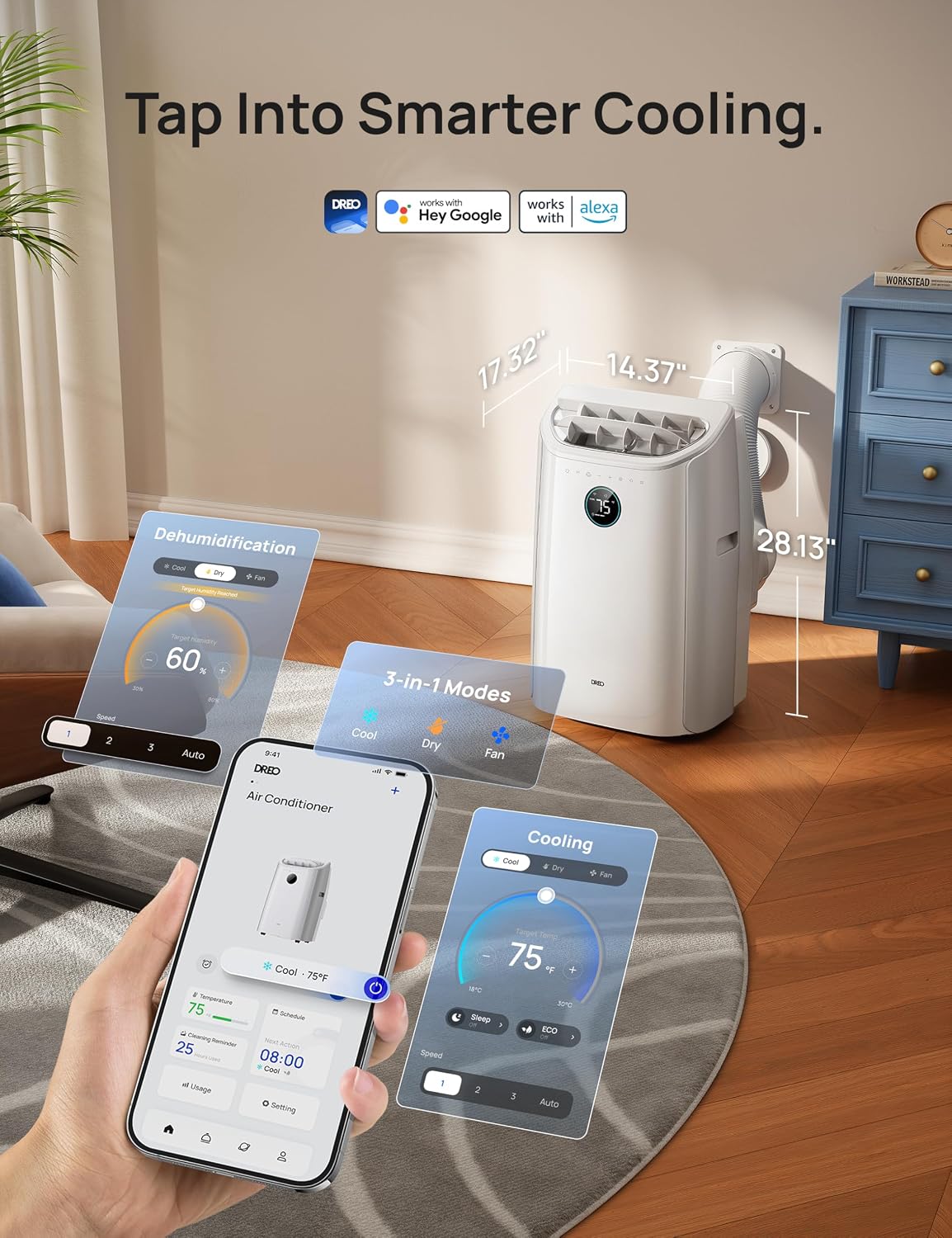 Thumbnail 6 de DREO 515S Portable Air Conditioner, 12,000 BTU, 3-in-1 Smart Cooling