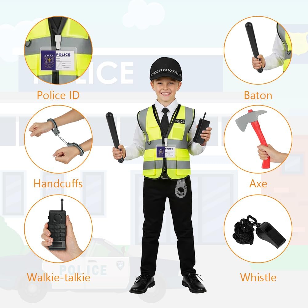 Thumbnail 3 de Alaoo Costume de Pompier et Policier – Set 5 pièces pour enfant
