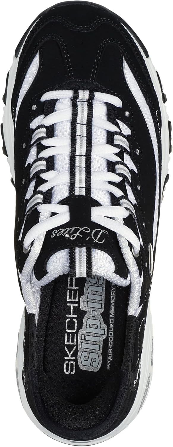 Detalle de SKECHERS D'LITES-NEW CLASSIC_150030 レディーススニーカー|ハンズフリー、メモリーフォーム、レザー&メッシュ