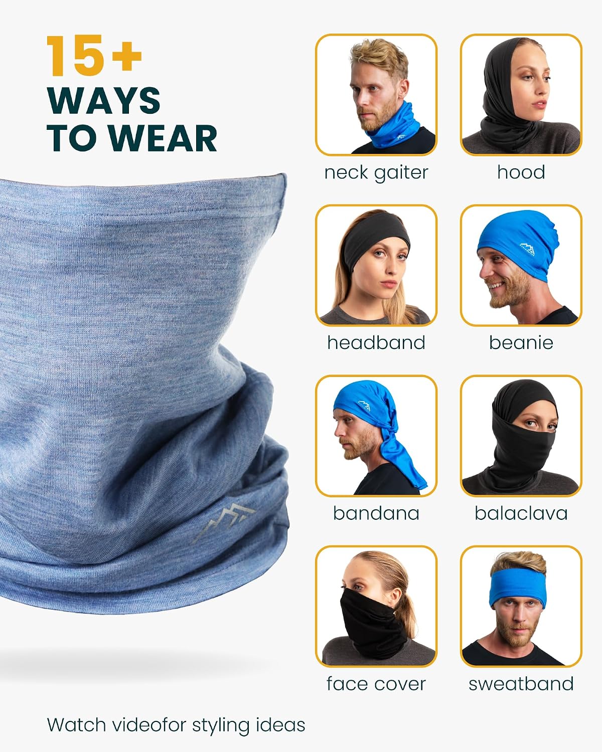 Detalle 2 de Merino.tech Merino Wool Neck Gaiter 17.5-Micron