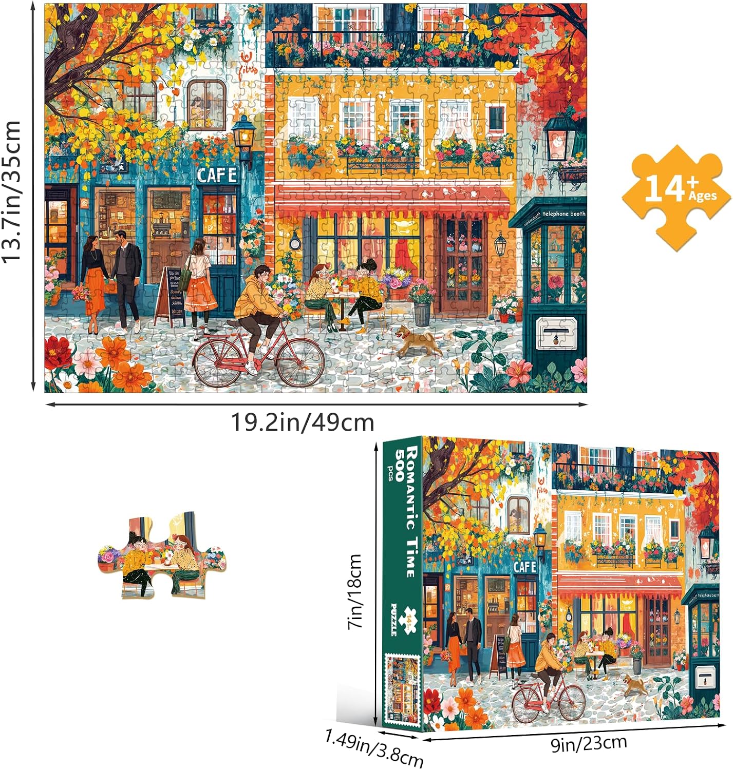 Detalle de HUADADA 500 Piece Jigsaw Puzzle for Adults – Autumn Street Scene (No Back Printing)