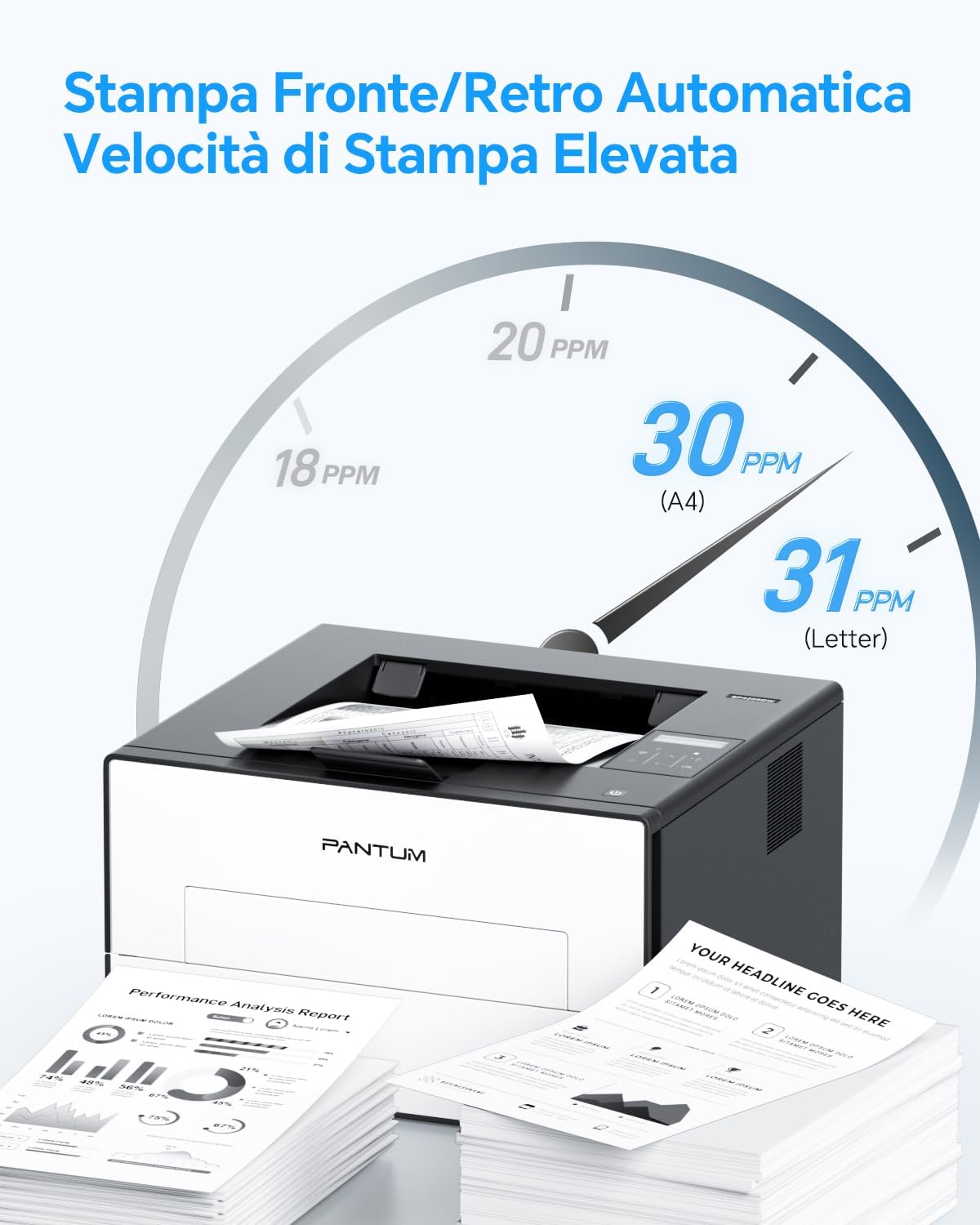 Thumbnail 3 de Pantum BP4209DW: Stampante Laser Nero su Missione Fronte/Retro Automatica, Wi‑Fi e USB, 30 ppm