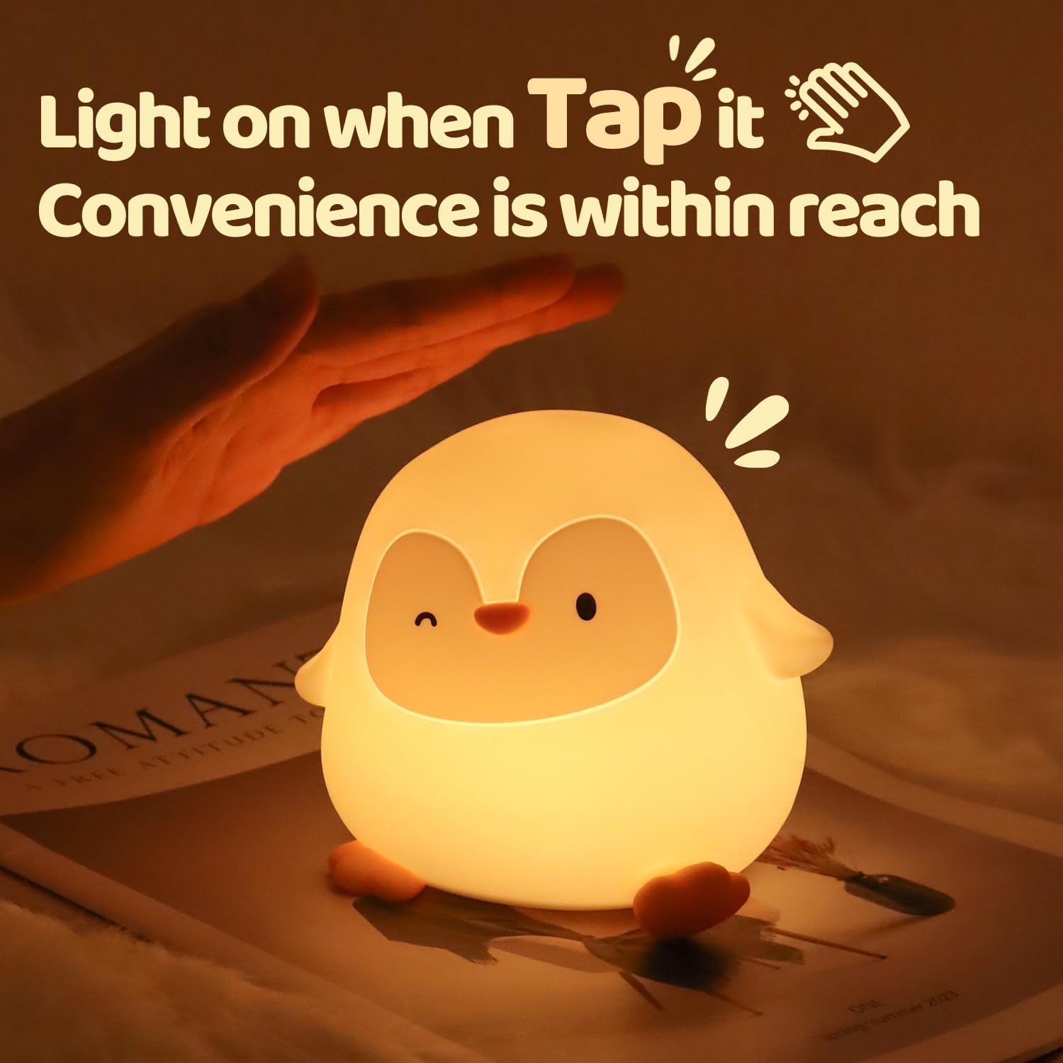 Thumbnail 5 de Rytinazzz Pinguin Nachtlicht für Kinder mit Klopfsteuerung, USB-Ladung & 50 Std Laufzeit