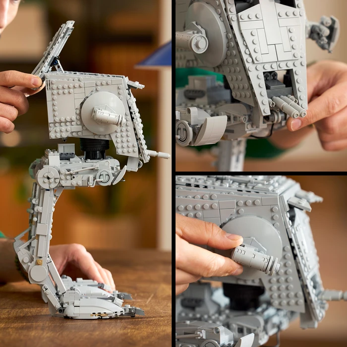 Detalle de LEGO Star Wars AT-ST Kampfläufer 75417 – eindrucksvolle Schlachtfeld-Darstellung