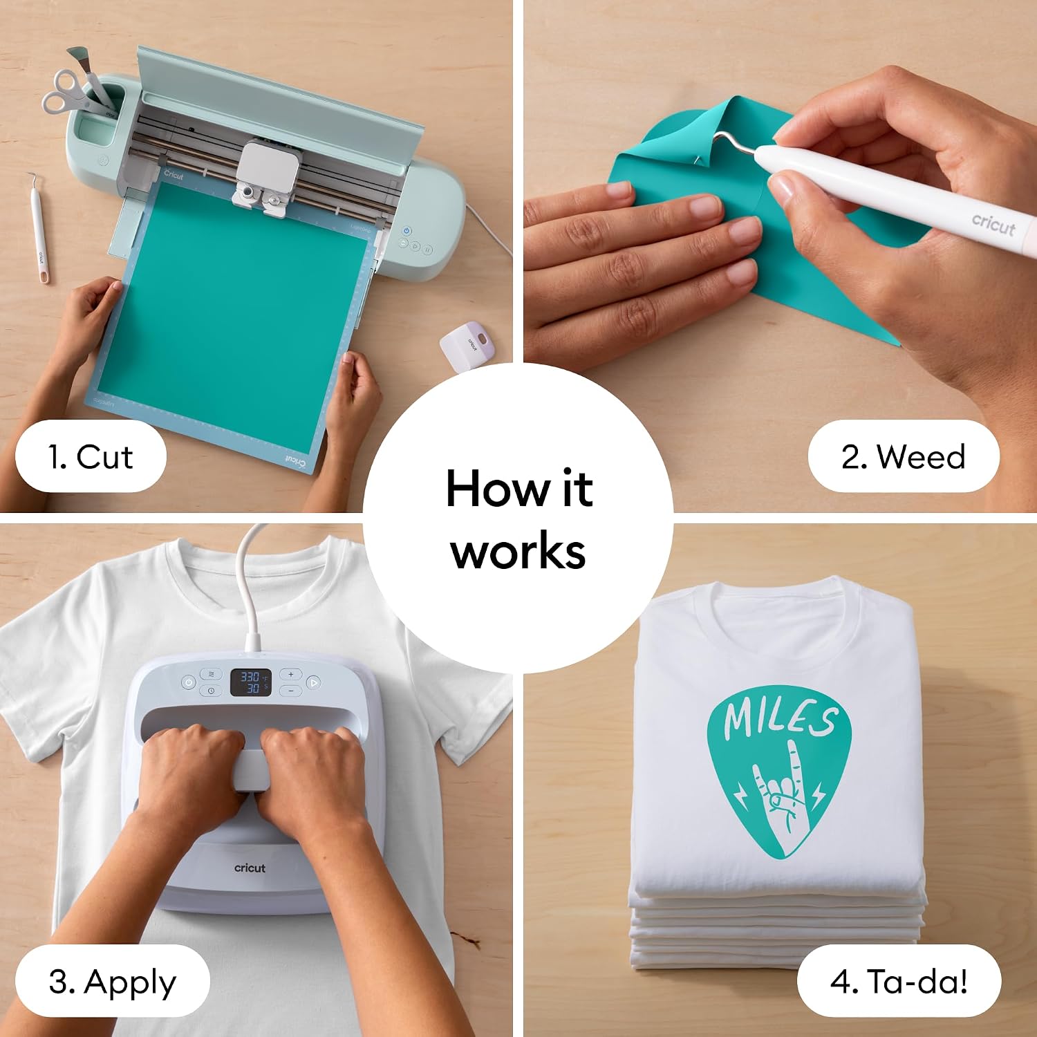Thumbnail 6 de Cricut Iron On Teal 6m | Roll de Vinilo Transferible 🌟