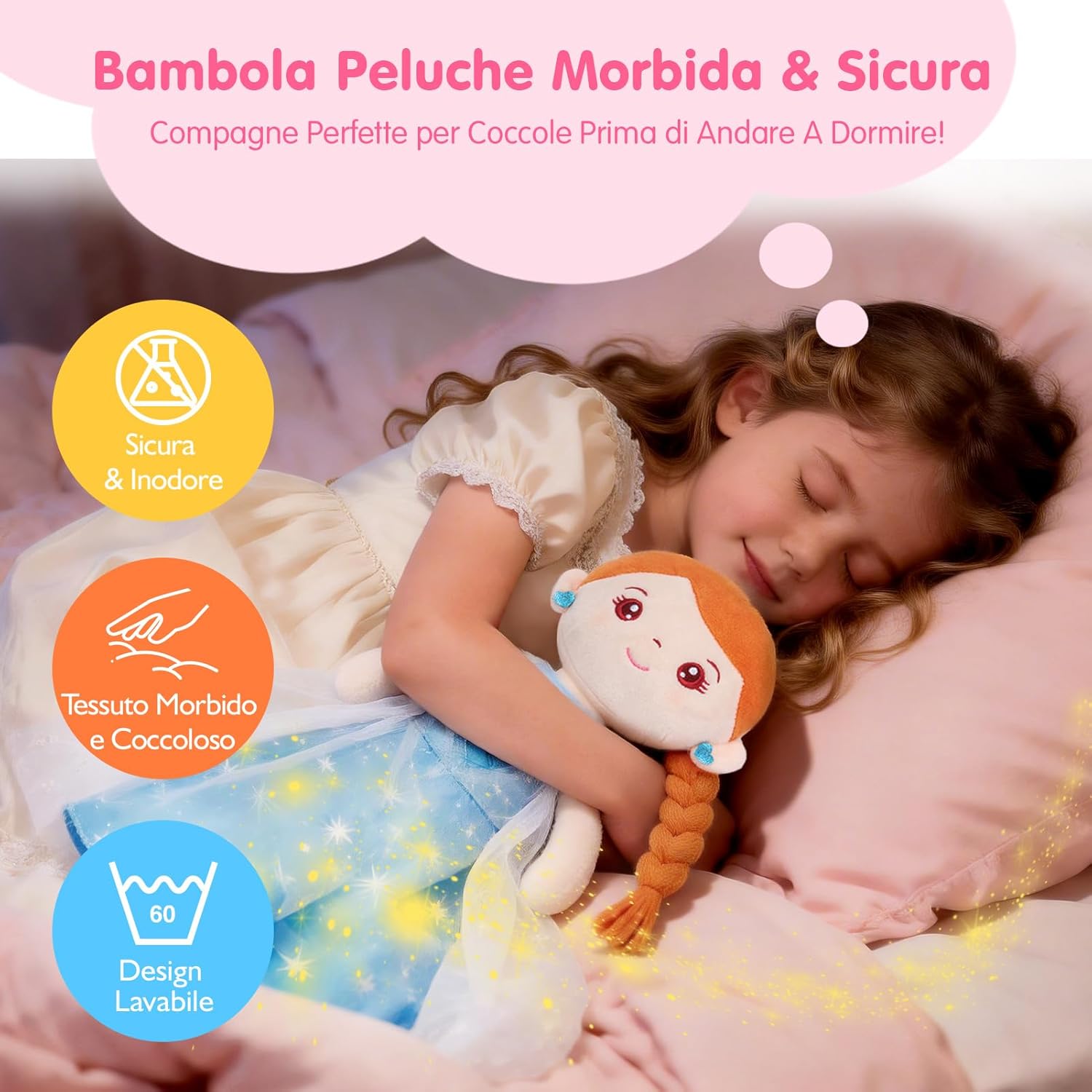 Thumbnail 3 de hahaland Regalo Bambina 3 in 1: Set Vestire la Bambola con Peluche, Borsa e 3 Abiti (3–6 Anni)