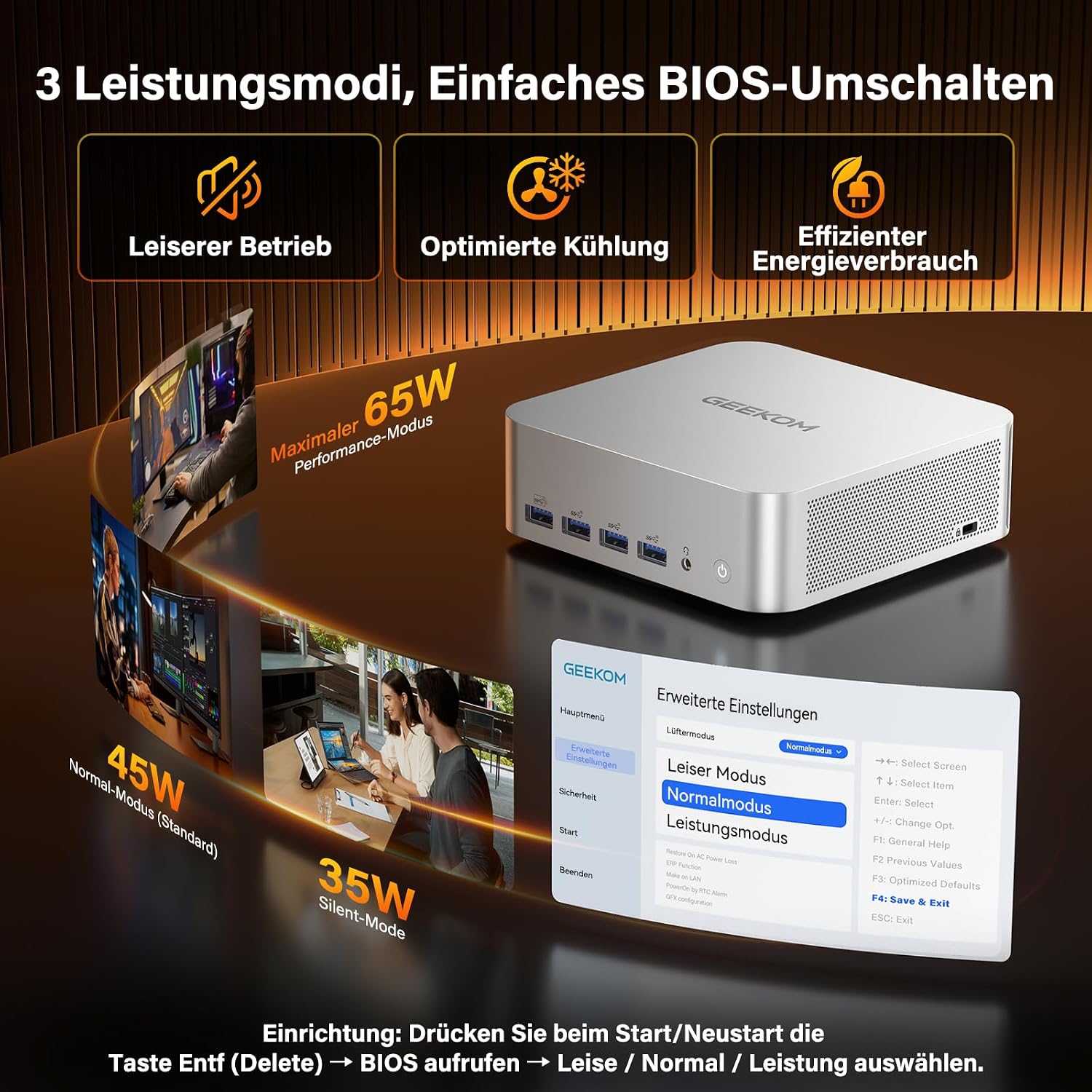 Detalle de GEEKOM A9 Max Mini PC mit AMD Ryzen 9 HX 370