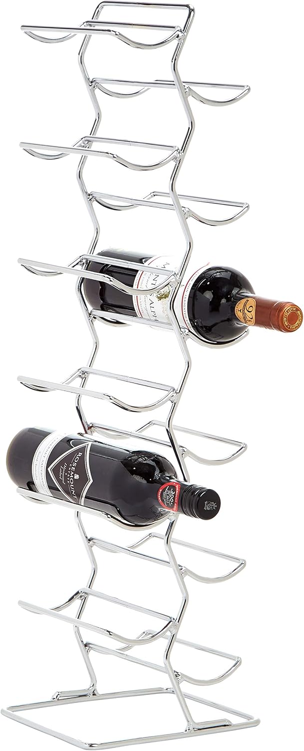 Thumbnail 1 de Amazon Basics Casier à bouteilles Style moderne 12, Chrome – Taille L