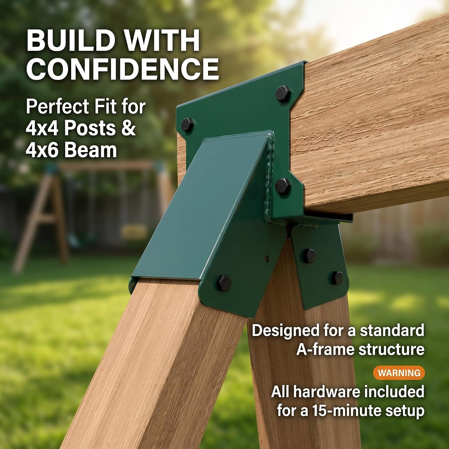 Detalle 2 de ORIGLE QQZJ-4X4-2PCS A-Frame Swing Set Brackets, Alloy Steel