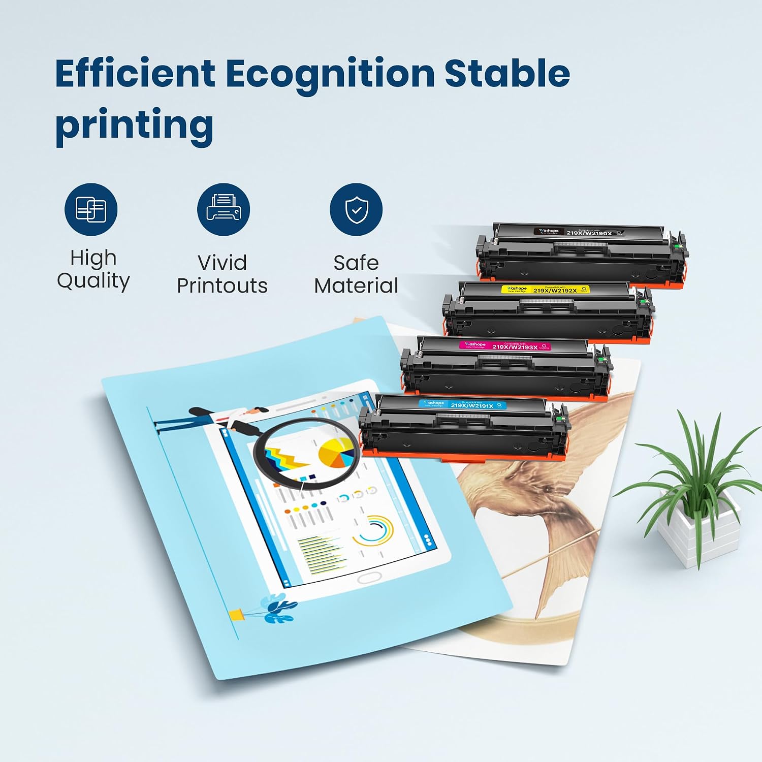 Thumbnail 3 de HP 219X/219A Toner Cartridges with Chip — 4‑Pack for Color LaserJet Pro MFP 3302 and 3202 Series