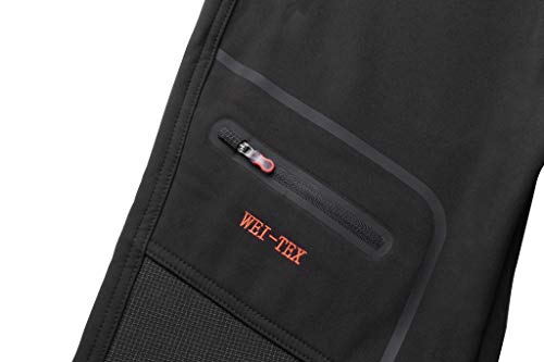 Detalle 1 de DAFENP pantalón de trekking softshell para hombre, negro, talla M y forro polar