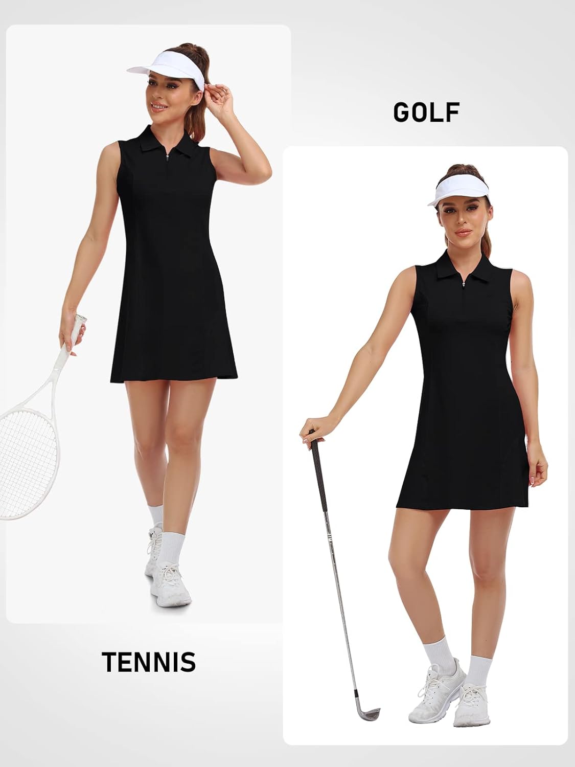 Thumbnail 5 de MoFiz Robe Sans Manches Femme Été – Polo Zip Sport Respirant
