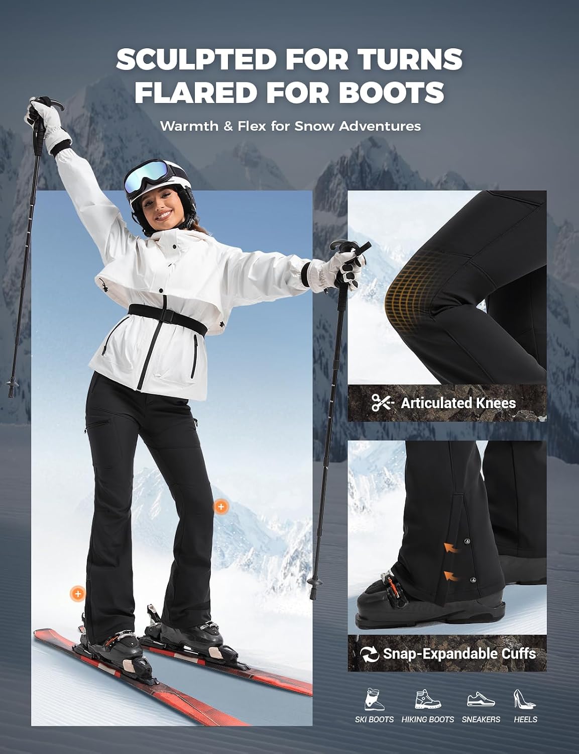 Detalle 2 de Moosehill Women's Snow Ski Pants 5 Pockets