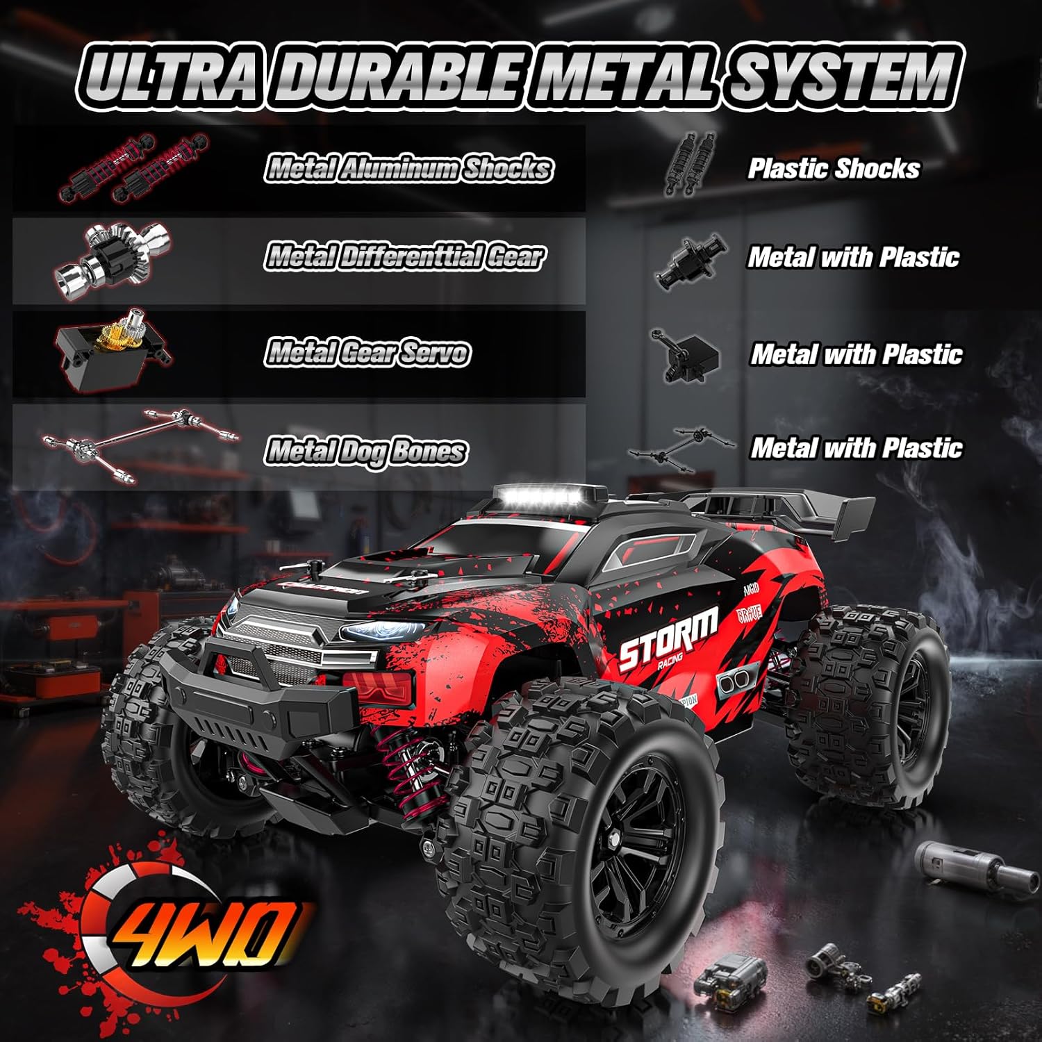Detalle de Lvcdzr 1:18 2.4GHz 4WD RC Monster Truck (Up to 40 km/h) with Gyro Drift Wheel